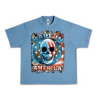 Pebble Blue made in america skull Urban Heavy Tee - JahusDesignShop