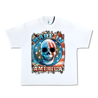 White made in america skull Urban Heavy Tee - JahusDesignShop