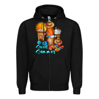 Black Sweet Summer Zipper Hoodie - CowhideDigitalArt