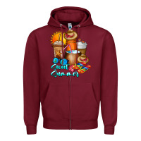 Burgundy Sweet Summer Zipper Hoodie - CowhideDigitalArt