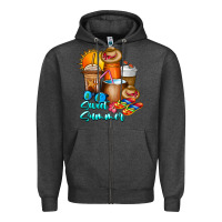 Charcoal Heather Sweet Summer Zipper Hoodie - CowhideDigitalArt