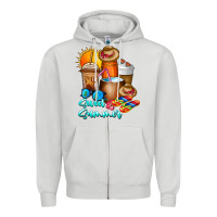 Dove Grey Sweet Summer Zipper Hoodie - CowhideDigitalArt