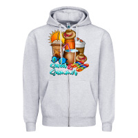 Heather Grey Sweet Summer Zipper Hoodie - CowhideDigitalArt
