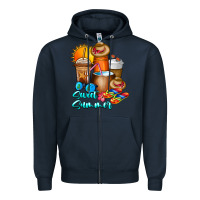 Navy Sweet Summer Zipper Hoodie - CowhideDigitalArt