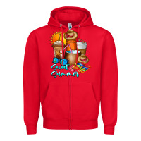 Red Sweet Summer Zipper Hoodie - CowhideDigitalArt