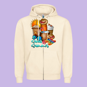 Sweet Summer Zipper Hoodie Designed By Cowhidedigitalart