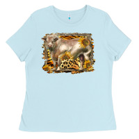 Baby Blue western charolais bull Ladies Tee - LillyAllenDesigns