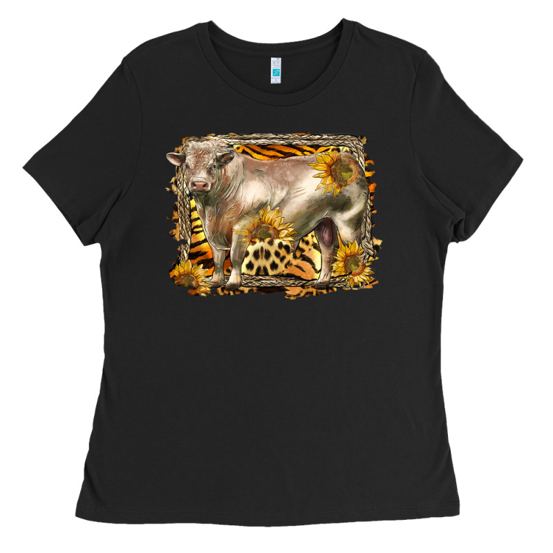 Western Charolais Bull Ladies Tee by LillyAllenDesigns | Teevron