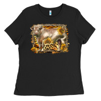 Black western charolais bull Ladies Tee - LillyAllenDesigns