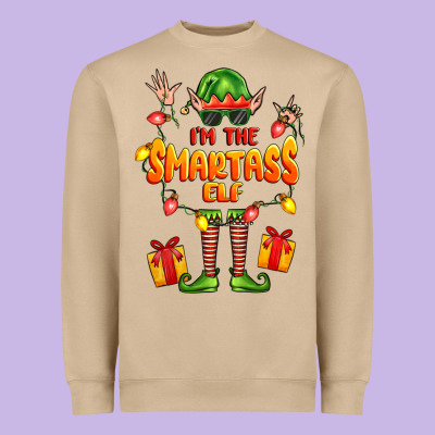 Im The Smartass Elf Heavyweight Sweatshirt Designed By Fadigitalartstudio