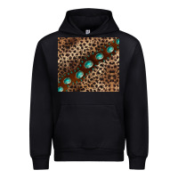 Black leopard gemstone leather Urban Hoodie - BarkalooDesign