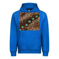 Cobalt leopard gemstone leather Urban Hoodie - BarkalooDesign