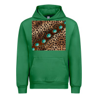 Emerald leopard gemstone leather Urban Hoodie - BarkalooDesign