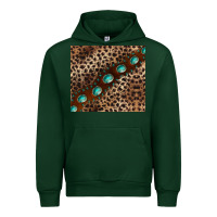 Foreset Green leopard gemstone leather Urban Hoodie - BarkalooDesign