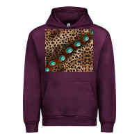 Mauve Wine leopard gemstone leather Urban Hoodie - BarkalooDesign