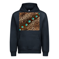 Navy leopard gemstone leather Urban Hoodie - BarkalooDesign