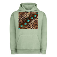 Pigment Oil Green leopard gemstone leather Urban Hoodie - BarkalooDesign