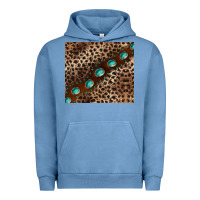 Pigment Pebble Blue leopard gemstone leather Urban Hoodie - BarkalooDesign
