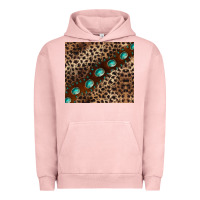 Pigment Salmon leopard gemstone leather Urban Hoodie - BarkalooDesign