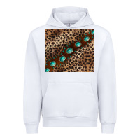 White leopard gemstone leather Urban Hoodie - BarkalooDesign