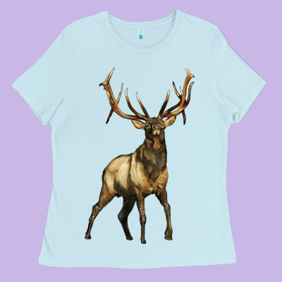 Elk Deer Ladies Tee Designed By Lillyallendesigns