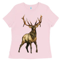 Bubblegum Pink elk deer Ladies Tee - LillyAllenDesigns