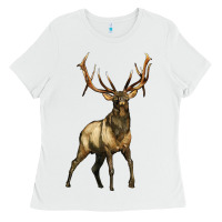 White elk deer Ladies Tee - LillyAllenDesigns