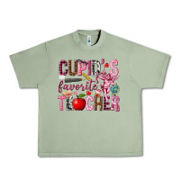 Oil Green Cupid's Favorite Teacher Valentine's Day Urban Heavy Tee - HowdyJamesFarm