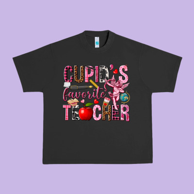 Cupid's Favorite Teacher Valentine's Day Urban Heavy Tee Designed By Howdyjamesfarm