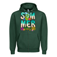 Sports Green Summer Vibes Zipper Hoodie - CowhideDigitalArt