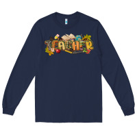 Navy fall teacher Long Sleeve Tee - CowGirlArtShop
