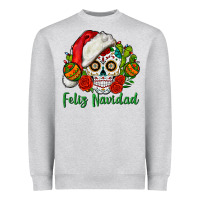 Feliz Navidad Skull Heavyweight Sweatshirt | Teevron