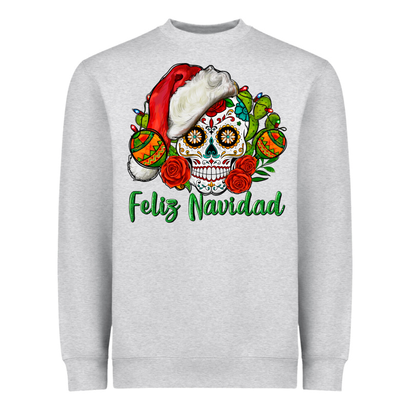 Feliz Navidad Skull Heavyweight Sweatshirt by BundleAndBundleShop | Teevron