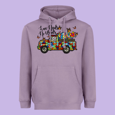 Love Needs No Words Heavyweight Hoodie Designed By Racoondesign