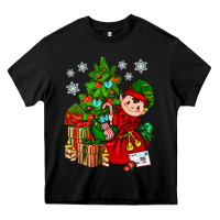 Black Santa's Elf Christmas Heavy Core Tee - BundleAndBundleShop