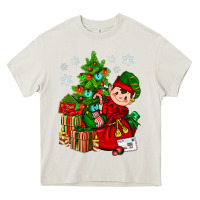 Cream Santa's Elf Christmas Heavy Core Tee - BundleAndBundleShop