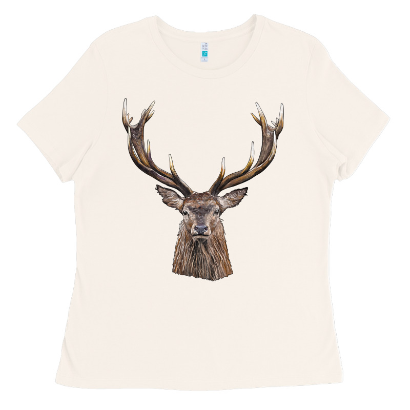 Elk Deer Head Ladies Tee by LillyAllenDesigns | Teevron