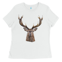 White elk deer head Ladies Tee - LillyAllenDesigns
