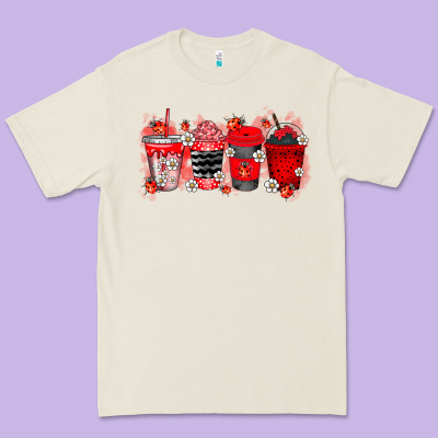 Lady Bug Drink Premium Tee Designed By Racoondesign
