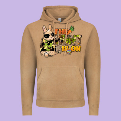 The Hunt Is On Easter Day Vintage Hoodie Designed By Howdyjamesfarm