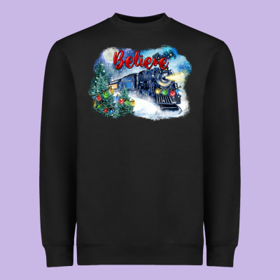 Believe Polar Express Heavyweight Sweatshirt Designed By Fadigitalartstudio