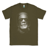 Army Green frankenstein monster boris karloff face Classic Tee - lanVoArt