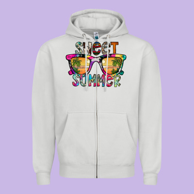 Sweet Summer Zipper Hoodie Designed By Cowhidedigitalart