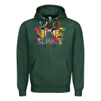 Sports Green Sweet Summer Zipper Hoodie - CowhideDigitalArt