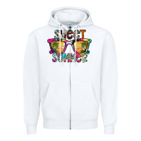 White Sweet Summer Zipper Hoodie - CowhideDigitalArt