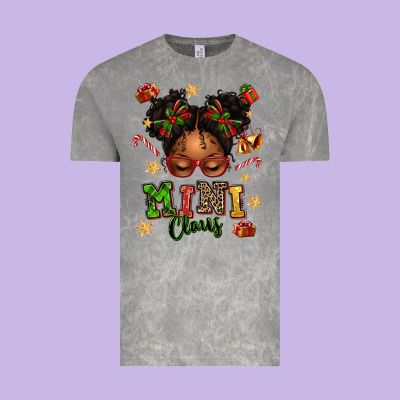 Mini Claus Messy Bun Vintage Tee Designed By Texasbilliewilder