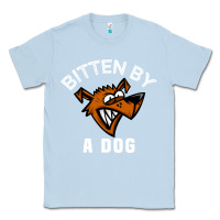 Dusty Blue bitten by a dog angry dog bite funny gift Classic Tee - lanVoArt