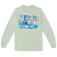 Matcha winter snowman coffee cups Long Sleeve Tee - CowGirlArtShop