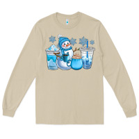 Mushroom winter snowman coffee cups Long Sleeve Tee - CowGirlArtShop