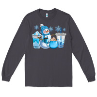 Smoke winter snowman coffee cups Long Sleeve Tee - CowGirlArtShop